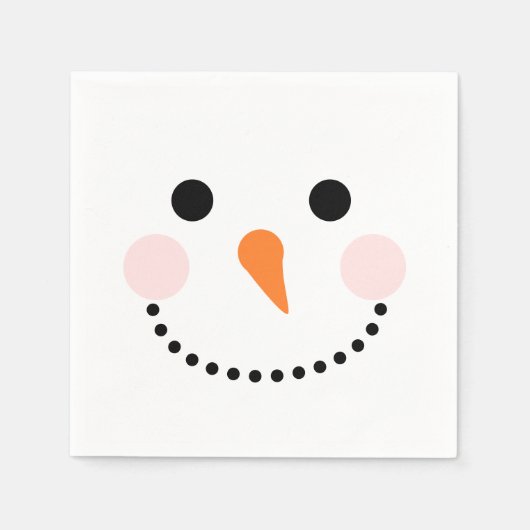 Simple Winter Snowman Face Servet (Voorkant)