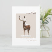 Simple Winter Waterverf Woodland Deer Kerstmis (Staand voorkant)