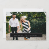 Simple Wish | Editable Color New Year Photo Card Feestdagenkaart (Voorkant)