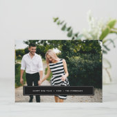 Simple Wish | Editable Color New Year Photo Card Feestdagenkaart (Staand voorkant)