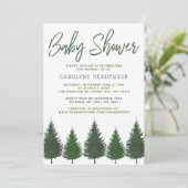 Simple Woodland Pine Trees Greenery Baby shower Kaart (Staand voorkant)