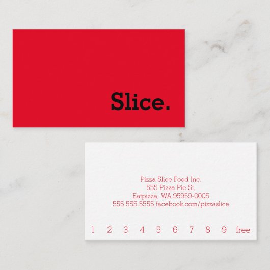 Simple Word Slice Loyalty Punch-Card (Voorkant / Achterkant)