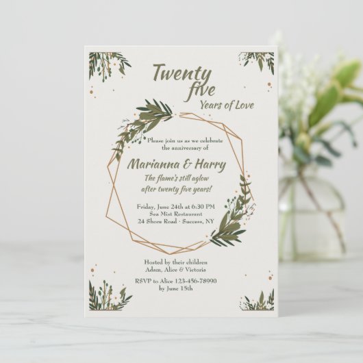 Simple Wreath Invitation Kaart (Staand voorkant)