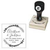 Simple Wreath Pas getrouwd retouradres Rubberstempel (Gestempeld)
