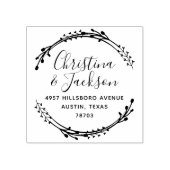Simple Wreath Pas getrouwd retouradres Rubberstempel (Afrduk)