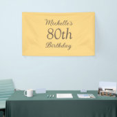 Simple Yellow 80th Birthday Spandoek (Beurs)