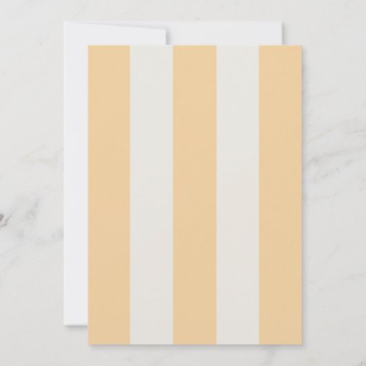 Simple Yellow and White Cabana Stripes Wedding Kaart (Achterkant)