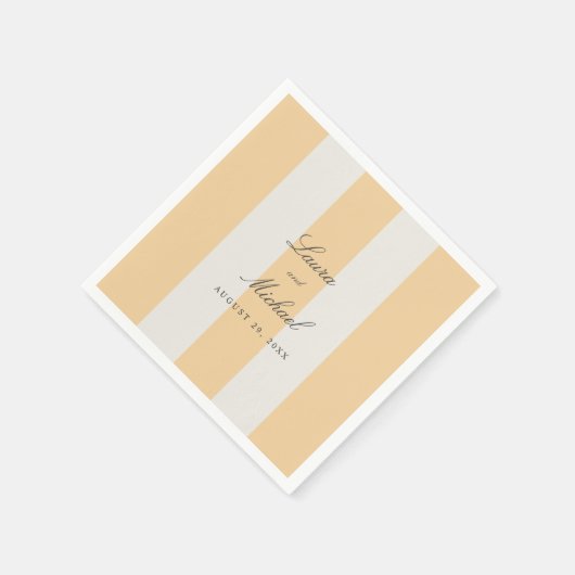 Simple Yellow and White Cabana Stripes Wedding Servet (Hoek)