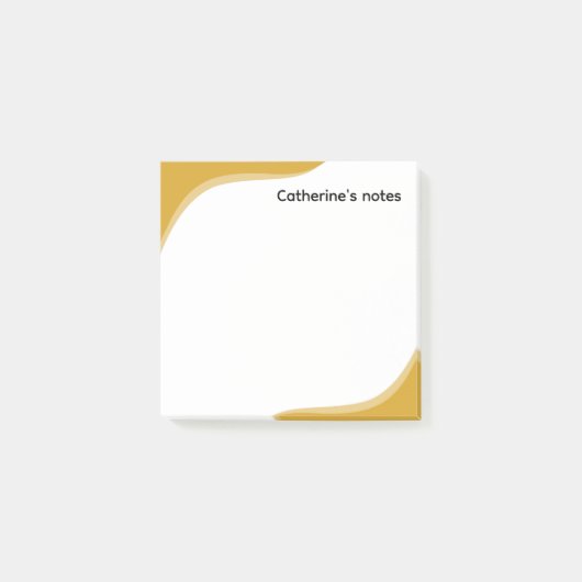 Simple yellow & black waves customizable post-it® notes (Voorkant)