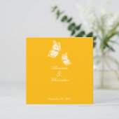 Simple Yellow Butterflies Wedding Announcement Kaart (Staand voorkant)