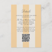 Simple Yellow Cabana Stripes Wedding Details Informatiekaartje (Voorkant)