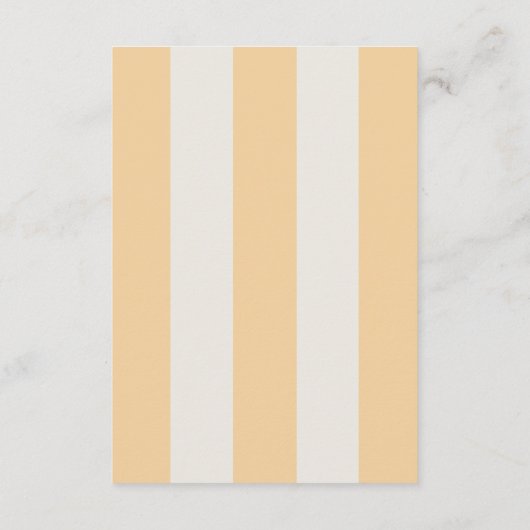 Simple Yellow Cabana Stripes Wedding Details Informatiekaartje (Achterkant)