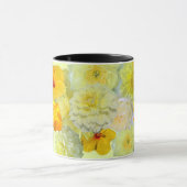 Simple Yellow Floral Watercolor Pattern Coffee Mok (Midden)