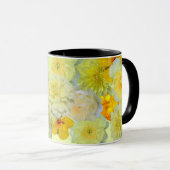 Simple Yellow Floral Watercolor Pattern Coffee Mok (Voorkant rechts)