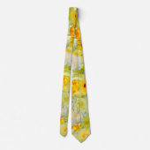 Simple Yellow Floral Wedding Groomsmen Collection Stropdas (Achterkant)
