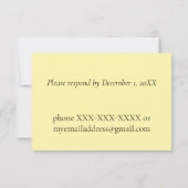 Simple Yellow Floral Wedding RSVP (Achterkant)