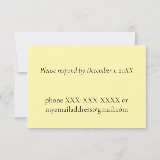 Simple Yellow Floral Wedding RSVP (Achterkant)
