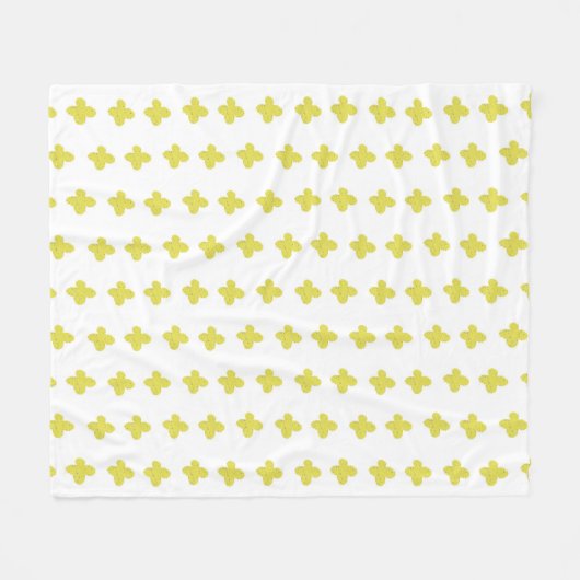 Simple Yellow Flowers Floral Pattern Sierkussen Fleece Deken (Voorkant (Horizontaal))