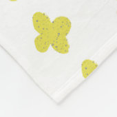 Simple Yellow Flowers Floral Pattern Sierkussen Fleece Deken (Hoek)