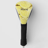 Simple yellow green lemon add name minimum custom golfheadcover (Voorkant)