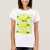 Simple yellow green lemon add name minimum custom t-shirt (Voorkant)