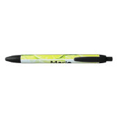 Simple yellow green lemon add name minimum custom zwarte inkt pen (Achterkant)
