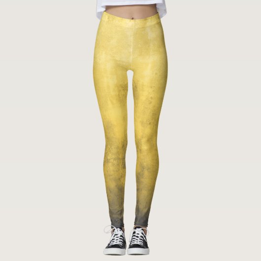 Simple Yellow Grey Abstract Leggings (Voorkant)