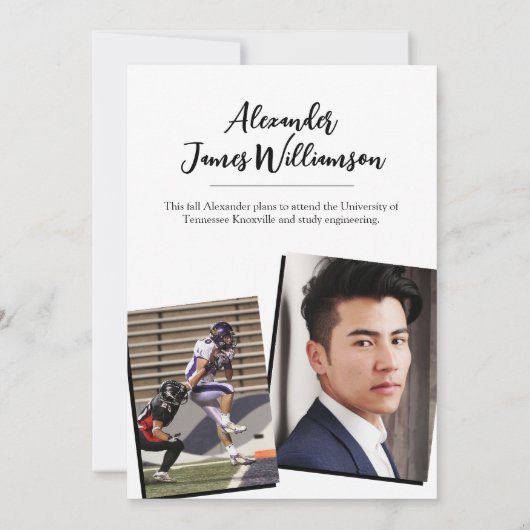 Simple Yellow Jacket Black 3 Photo Afstuderen Aankondiging (Achterkant)