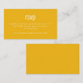 Simple Yellow Modern Typography Wedding RSVP Informatiekaartje (Voorkant / Achterkant)