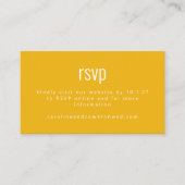 Simple Yellow Modern Typography Wedding RSVP Informatiekaartje (Voorkant)