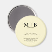 Simple Yellow Monogram Wedding Save the Date Magneet (Voorkant / Achterkant)