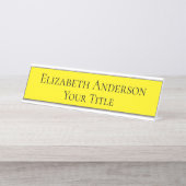 Simple Yellow Name Bord Bureau Naambordje (Voorkant)