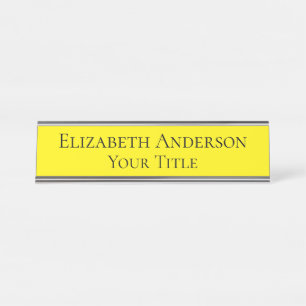 Simple Yellow Name Bord Bureau Naambordje
