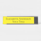 Simple Yellow Name Bord Bureau Naambordje (Voorkant)