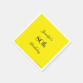 Simple Yellow Paper Napkins, 80th Birthday Party Servet (Hoek)