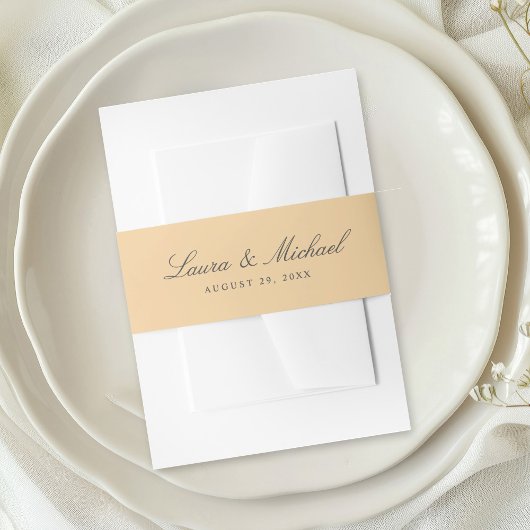 Simple Yellow Personalized Wedding Uitnodigingen Wikkel