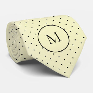 Simple Yellow Polka Dots Monogramed Stropdas