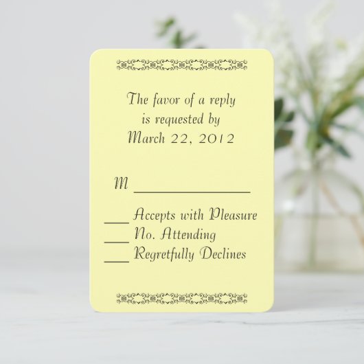 Simple Yellow RSVP (Staand voorkant)
