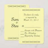 Simple Yellow RSVP Kaartje (Voorkant / Achterkant)