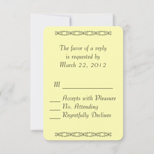 Simple Yellow RSVP Kaartje (Voorkant)