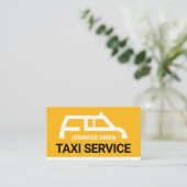 Simple Yellow Taxi Cab Place Your Name Visitekaartje (Staand voorkant)
