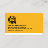 Simple Yellow Taxi Cab Place Your Name Visitekaartje (Achterkant)