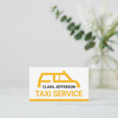 Simple Yellow Taxi Car Place Your Name Visitekaartje (Staand voorkant)
