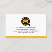 Simple Yellow Taxi Car Place Your Name Visitekaartje (Achterkant)