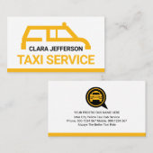 Simple Yellow Taxi Car Place Your Name Visitekaartje (Voorkant / Achterkant)