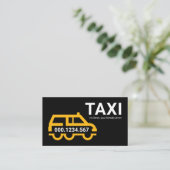 Simple Yellow Taxi Car Station Wagon Visitekaartje (Staand voorkant)