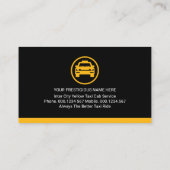 Simple Yellow Taxi Car Your Name Visitekaartje (Achterkant)