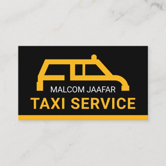 Simple Yellow Taxi Car Your Name Visitekaartje (Voorkant)