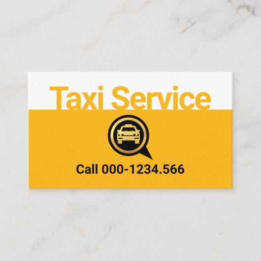 Simple Yellow Taxi Service Layer Visitekaartje (Voorkant)