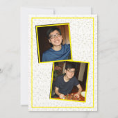 Simple Yellow Two Photo Graduparty Kaart (Achterkant)